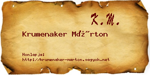 Krumenaker Márton névjegykártya