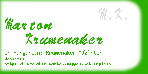 marton krumenaker business card